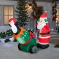 thumbnail image 2 of 6 ft. L Christmas Airblown Inflatables Lightshow Santa and Penguin, 2 of 2