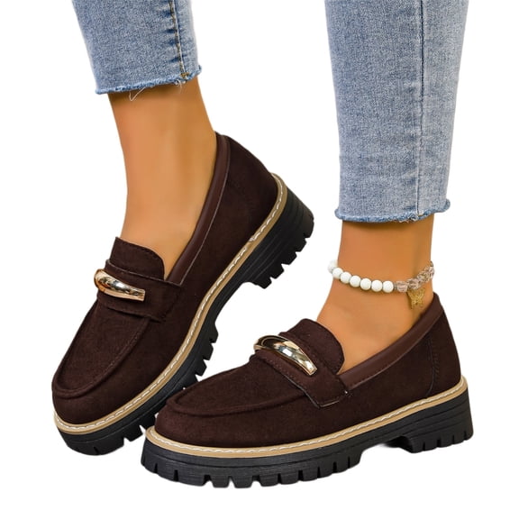 EKVAHL Loafers for Women Dressy Slip On Fashion Dress Shoes Comfortable Padded Collar Dressy Comfortable Stylish Walking Shoes for Work Business Office Travel