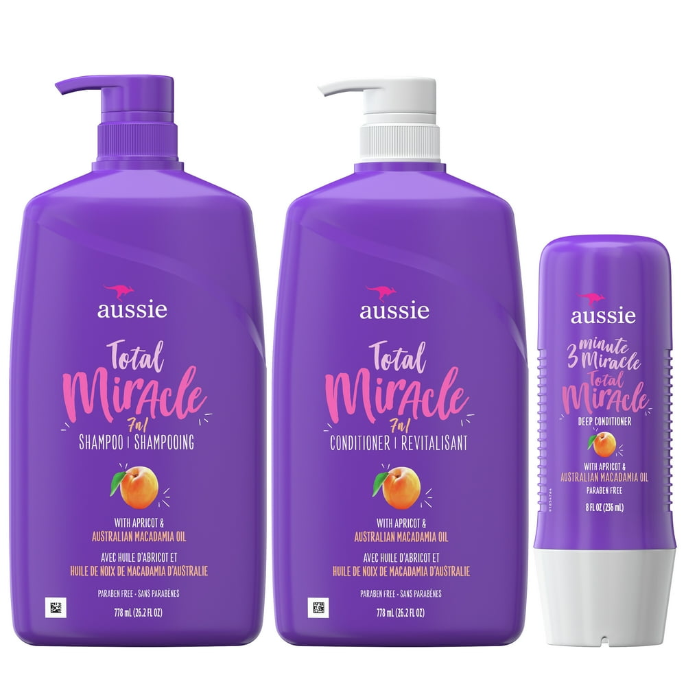 Aussie Total Miracle Bundle Pack with Shampoo, Conditioner and 3 Minute