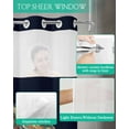 thumbnail image 4 of No Hook Shower Curtain with Snap in Liner, Animal Horsehead Abstract Geometric Pattern Hotel Shower Curtains for Bathroom, Washable Shower Curtain Liner Set with Mesh Top Window, 54"x78", 4 of 6