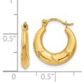 thumbnail image 3 of Primal Gold 14 Karat Yellow Gold Hollow X Hoop Earrings, 3 of 5