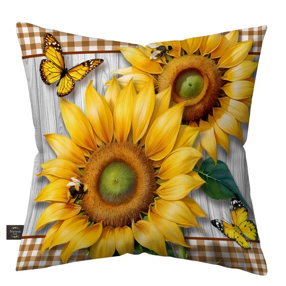 Briarwood Lane Summer Indoor/Outdoor Pillow 17x17 Sunflower Duo For Summer Pillow