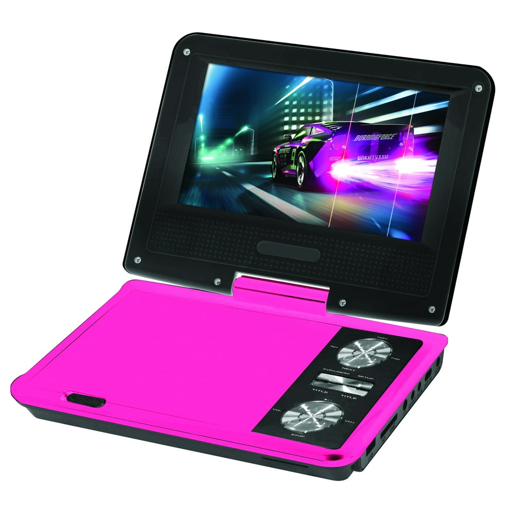 Impecca DVP775P 7 Inch Swivel Portable Dvd Player Pink