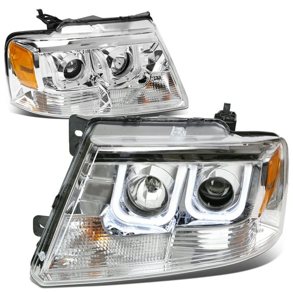 Nuvision for 04-08 Ford F150 Dual LED DRL Projector Headlights Chrome Housing