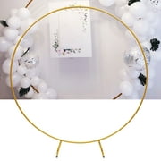 CNCEST 7ft Wedding Background Stand Arch Circle Wedding Party Decoration Metal Stand Photography Props(Gold)