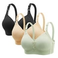 thumbnail image 2 of 3 Pack Bras for Older Women Seamless Wireless Posture Correcting Push Up Anti Sagging Full Coverage Everyday Bra, 2 of 9