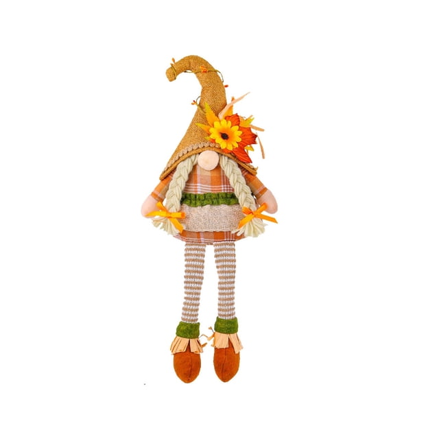 Muñeco de Espantapájaros de Acción de Gracias, Diseño Festivo de Hoja de Arce y Gnomo, Decoración Artesanal, Adorno Único para El Hogar, Centro de Mesa Festivo, Regalo Familiar, Tamaño 20 X 10 X 44 C