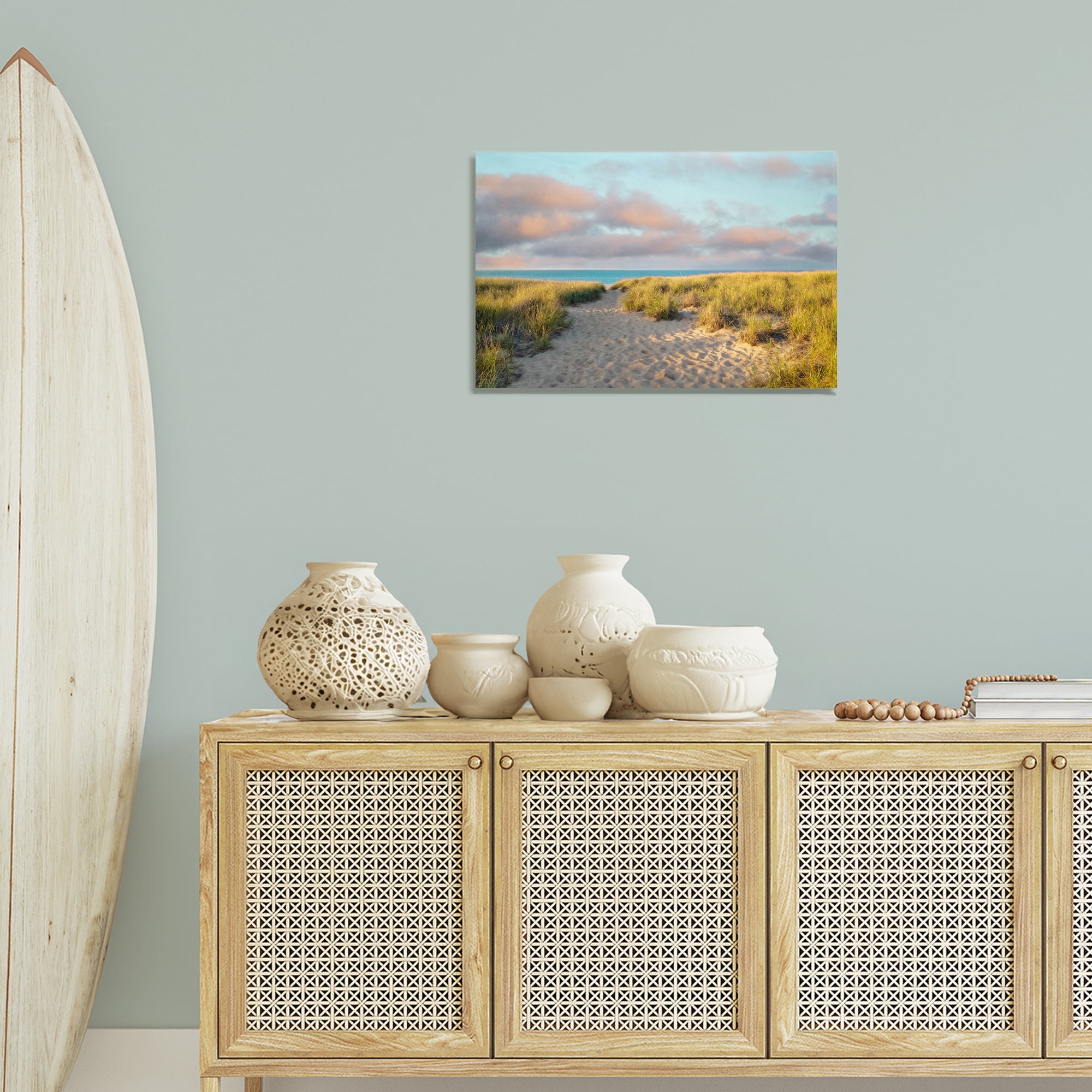 Stupell Industries Beachy Footprints Path Landscape & Nature Photography Wrapped Canvas Art Print Wall Art, 24 x 16