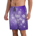thumbnail image 2 of Fuzoiu Snowfall Sky White Purple Print Men's Beach Shorts,Men's Swim Trunks,Quick Dry Board Shorts with Pockets,Men's Bathing Suits for Surfing, Running, and Casual Wear-XX-Large, 2 of 6