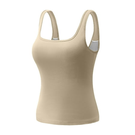 DondPO Tank Tops With Built In Bras Cingard Shoulder Slim Short Navel Hot Girl Small Vest Hanging Neck Backless Wrap Bra Top Womens Tops Workout Tank Tops Woman Brown S (Clearance)
