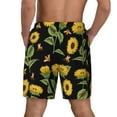 thumbnail image 3 of Kdxio Bees And Sunflowers Print Men'S Swim Trunks With Compression Liner 7 Inch Inseam Quick Dry Swim Shorts, 3 of 7