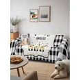 thumbnail image 6 of Gnomes Bees Sofa Covers for 2-3 Cushion Couch L-Shaped Sectional, Spring Sunflowers Honey Daisy Black Plaid Washable Sofa Covers Slipcover for Living Room Furniture, Couch Cover Blanket 71"x134", 6 of 9