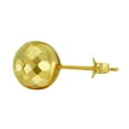 thumbnail image 3 of Wellingsale Ladies 14k Yellow Gold Polished Diamond Cut Ball Earrings, 3 of 7