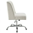 thumbnail image 4 of Linon Chaise de Bureau Pivotante Rembourrée en Sherpa Crème, 4 of 15