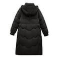 thumbnail image 3 of ZRGHAOYLQ Plus Size Puffer Jacket Womens Puffy Stand Collar Outerwear with Hood Warm Full Zip Down Quilted Coat Solid Color Bubble Overcoats with Pockets, 3 of 4