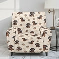 thumbnail image 2 of HELLHERO 1 Seater Recliner Cover Dachshund Dog Paw Print Recliner Stretch Sofa Slipcover Dust-proof Non Slip Lazy Boy Chair Covers for Reclining Chair, 2 of 8