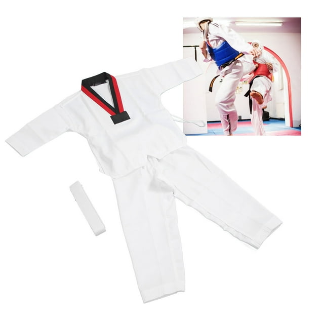 Uniforme De Taekwondo Con Cinturón, Uniforme Suave Transpirable De Poliéster Y Algodón Para Entrenamiento De Artes Marciales Para Niños Y Niñas