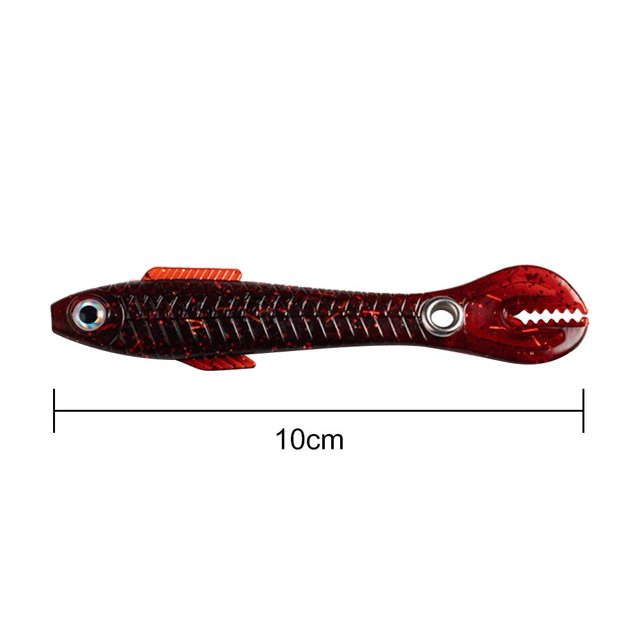 Cebo artificial de PVC 10cm/4in cebos falsos para herramienta de pesca al aire libre (vino tinto) Likrtyny Para estrenar
