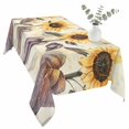 thumbnail image 2 of Sunflower Table Cloth Waterproof Tablecloths, Yellow Summer Botanical Floral Farmhouse Tablecloth Dining Table Cover for Kitchen Party Tabletop Outdoor, Rectangle Tablecloth 60x120 Inch, 2 of 9