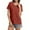 Deep Red, variant on Women's V Neck Short Sleeve Slim Fitted T-Shirt Stretchy Bodycon Basic Top Casual Active Tee