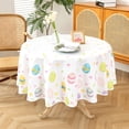thumbnail image 2 of Easter Tablecloth Round 60 Inch, Waterproof Egg Themed Table Cloth, Washable Table Cover for Holiday Dinner Party Decoration, 2 of 6