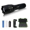 G1400 Military Tactical Flashlight 5 Modes Zoomable Adjustable Focus - Ultra Bright LED Tactical Flashlight - Full Kit (Black)
