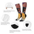 thumbnail image 3 of Xecao Abstract Pattern Penguin print thigh-high socks, crafted for both men and women with a stretchy, high-opaque design perfect for daily wear, 3 of 6
