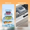 thumbnail image 3 of Dsseng Food Storage Container Set of 3, Kitchen & Refrigerator Storage Sealed Box, Lunch Box Square Food Storage Box For Adults & Kids BPA Free, Microwave/Dishwasher Safe (Green), 3 of 5
