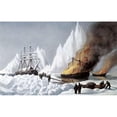 thumbnail image 3 of Ives, Currier and 18x13 Black Modern Framed Museum Art Print Titled - American Whalers Crushed In The Ice, 3 of 5