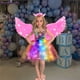 thumbnail image 2 of 2024 Vestido de princesa con tutú de unicornio brillante para niñas, vestidos brillantes con luces LED, diadema con alas, disfraz de escenario para fiesta de Halloween para niñas, 2 of 5