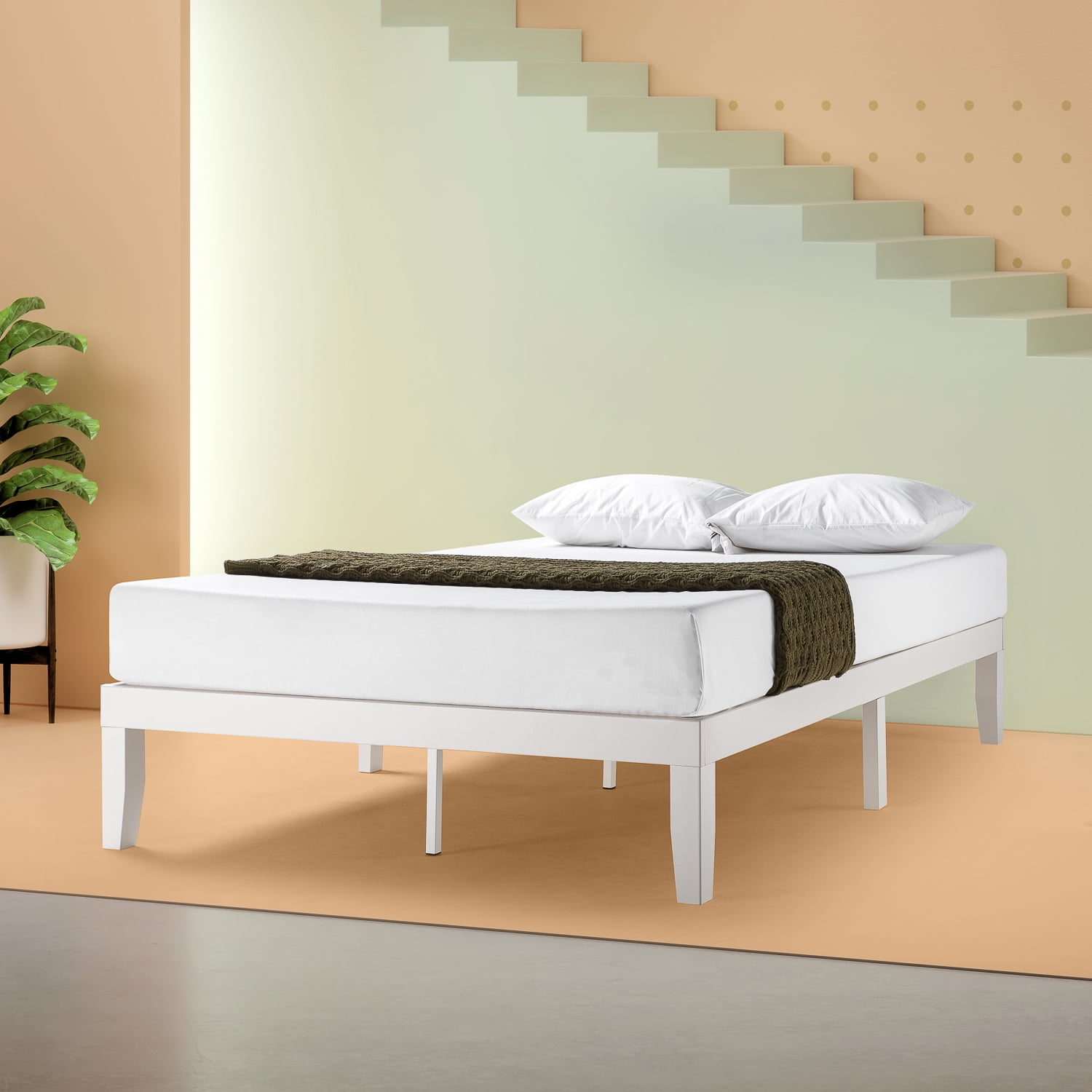 Zinus Moiz 14 Wood Platform Bed Full, Priage By Zinus Deluxe Antique Espresso Wood Platform Bed With Headboard