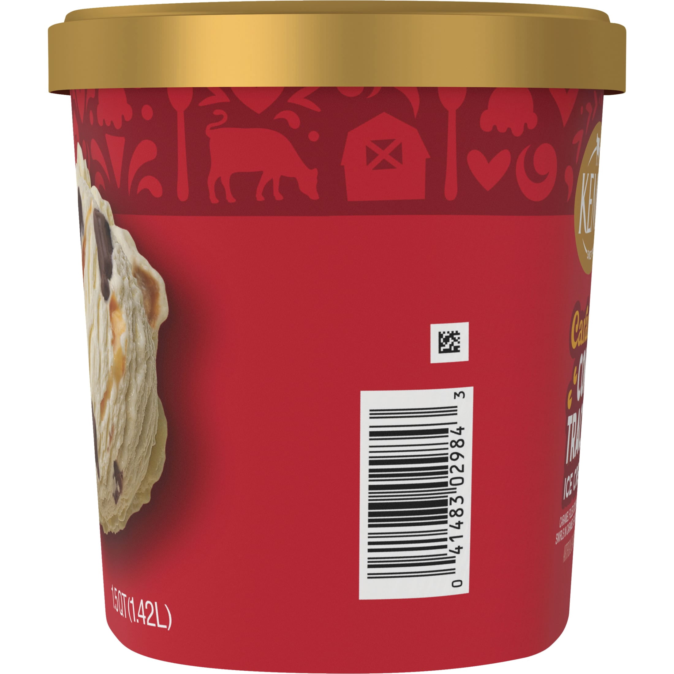 Kemps Caramel Cow Tracks Ice Cream 1.5 Quart