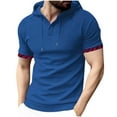 thumbnail image 2 of DPTALR George Men’s Lightweight Athletic Short Sleeve Hoodies Solid Color T-Shirts BlueBig and Tall Men XL, 2 of 6