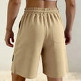 thumbnail image 4 of Mens Casual Shorts Cotton Drawstring 9 inch Waffle Shorts Stretch Elastic Waist Summer Beach Lounge Sweat Shorts Khaki M, 4 of 9