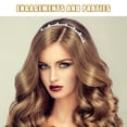 thumbnail image 4 of FELTECHELECTR Diadema de novia para niña, hoja, perla, cristal, diamante, banda de boda, tiara de graduación, 4 of 6
