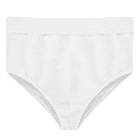 Fulorrnie Underwear for Women Plus Size Seamless Comfort Breathable Panty High Waist Elastic Stretchable Panties White M
