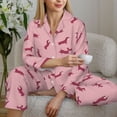 thumbnail image 5 of KLL Dachshund Dog Puppy Print Women's Long Sleeve Pajamas with Pants Sleepwear Loungewear 2 Set-X-Large, 5 of 7
