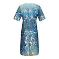 thumbnail image 4 of SMihono Robe d'Été Grande Taille pour Femmes 2023 à Col en V à Manches Courtes Robe Imprimée Robe Décontractée avec Poches, 4 of 4