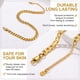 thumbnail image 5 of Pulsera de tobillera cubana PROSTEEL de oro de 6 mm para mujeres y niñas cadena de Acero inoxidable ajustable, 5 of 7