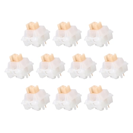 Uxcell 10Pcs Keyboard Switches (3-Pin 45gf Yellow) - Accurate Dustproof Pre-Lubed Tactile Linear Keyboard Switch Replacement for MX Mechanical/Gaming Keyboard/Replaceable
