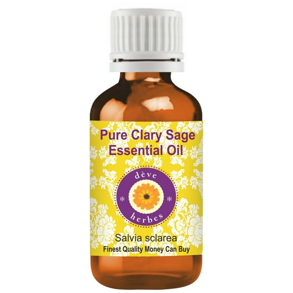 Deve Herbes Pure Clary Sage Essential Oil (Salvia sclarea) Natural Therapeutic Grade Steam Distilled 5ml (0.16 oz)