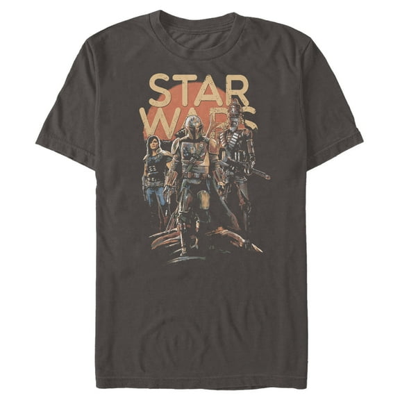 Men's Star Wars: The Mandalorian Character Entourage  Graphic Tee Charcoal 3X Large