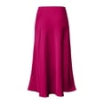 thumbnail image 4 of WAYUTE Women's Skirts Elegant High Waist Skirt Solid Color Satin Dress Elastic Waist Fashion Skirt Outdoor Activities Party Evening Outwear Holiday Skirt, 4 of 5