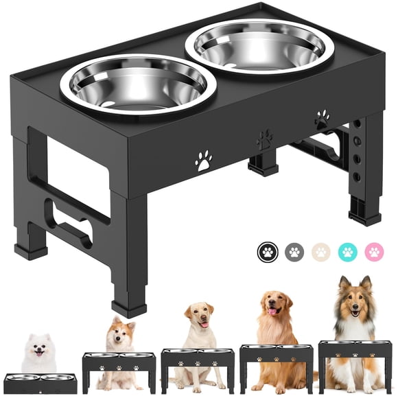 Cuencos elevados para perros LAKIPETN con 2 cuencos de acero inoxidable
