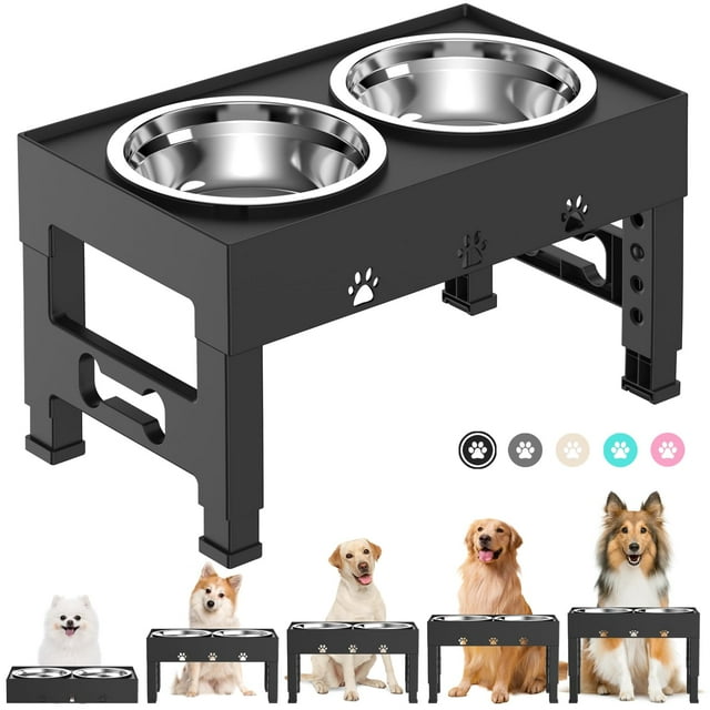 Cuencos elevados para perros LAKIPETN con 2 cuencos de acero inoxidable