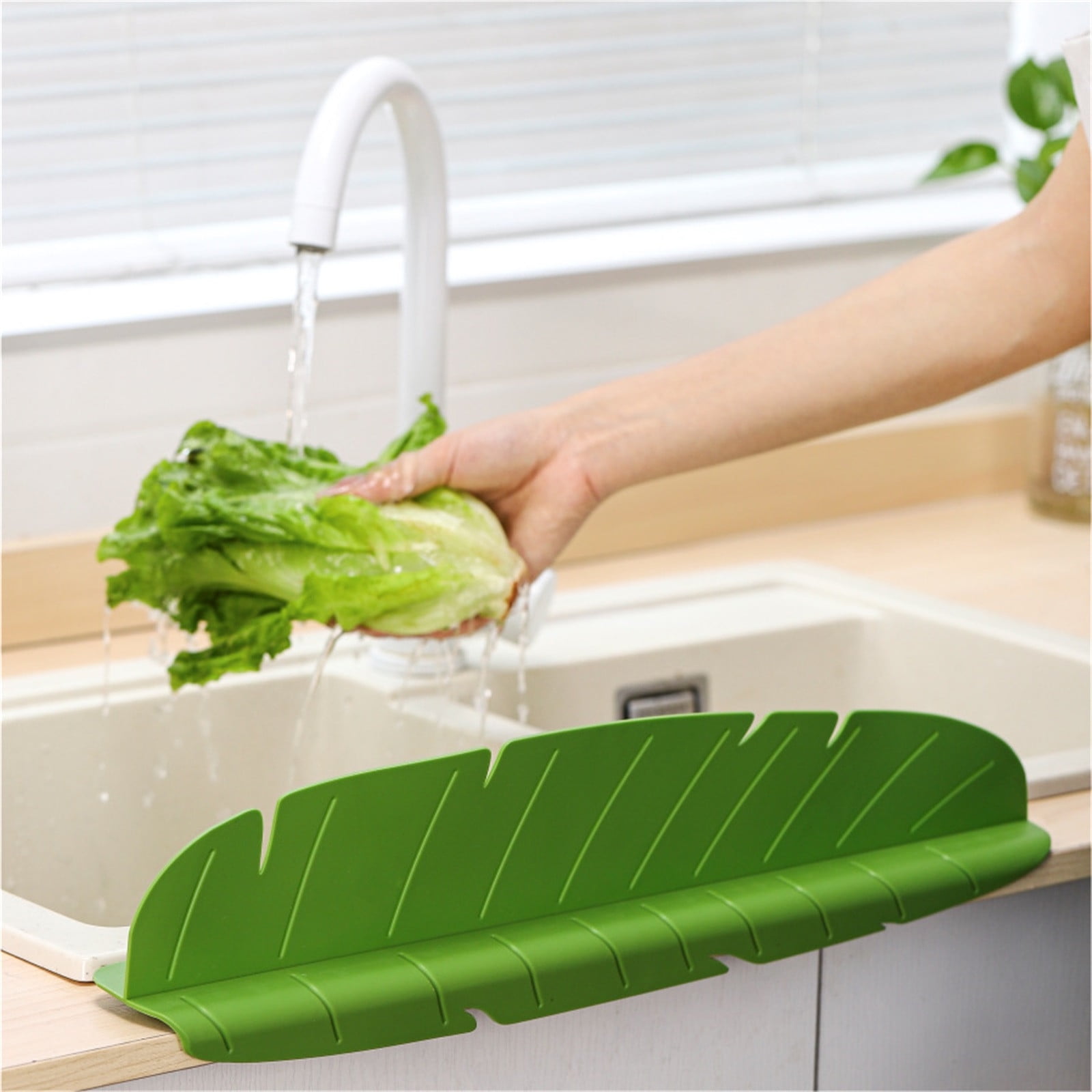 Umitay Kitchen Sink Water Guards Soft Banana Leaf Shape Water Sink Flap