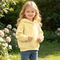 thumbnail image 4 of Besolor Fall Sweatshirts for Toddler Girls Boys Long Sleeve Hoodies Casual Loose Warm Outdoor Workout Pullover Tops with Pocket(12-24 Months,Yellow), 4 of 7