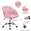 thumbnail image 6 of Yaheetech 2pcs Swivel Rolling Desk Chair Makeup Vanity Chair with Armrests, Simple Pink, 6 of 8