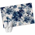 thumbnail image 6 of Blue Tie-dye Bathroom Rug Washable 2x3 Entryway Rug Non Slip Vintage Rustic Abstract Painting Art Front Door Mat Low Pile Indoor Doormat Throw Floor Carpet for Kitchen Bedroom Entrance, 6 of 8