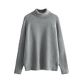 thumbnail image 1 of Yuyuzo Sweaters for Women Cable Knit Long Sleeve High Neck Fall Winter Solid Color Pullover Tops, 1 of 7